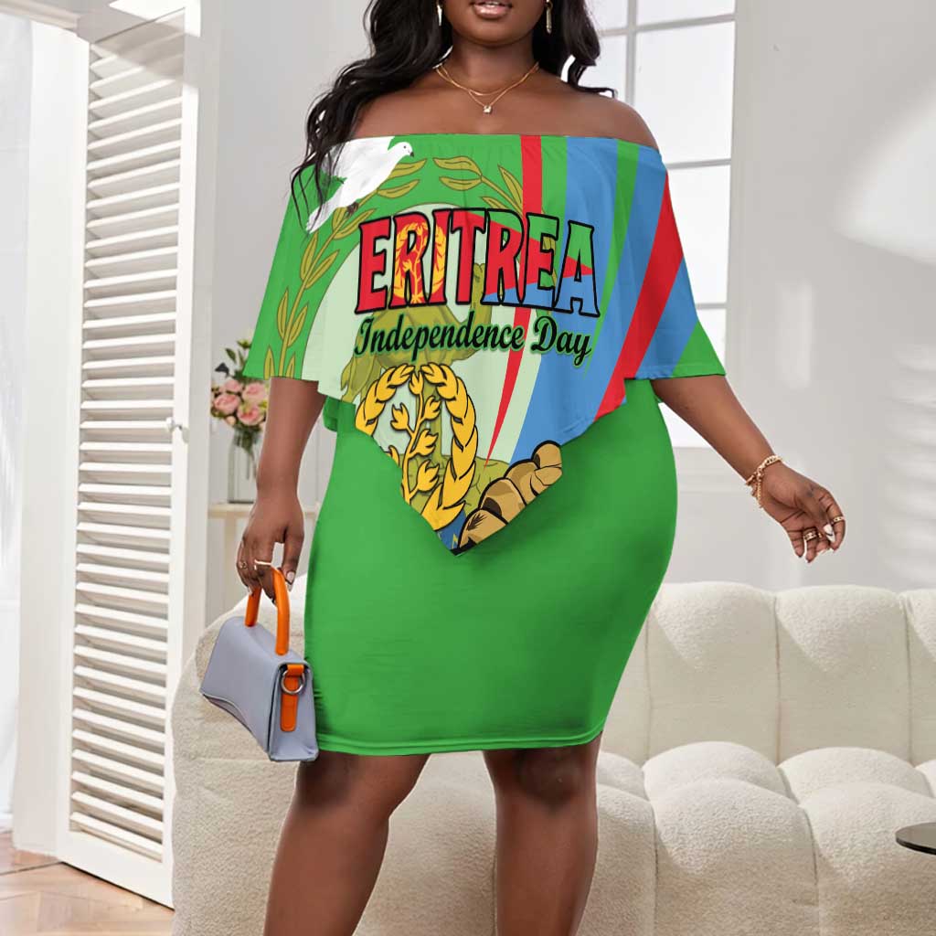 Happy Eritrea Independence Day Off Shoulder Short Dress 34th Anniversary
