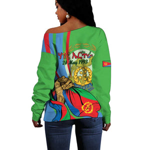 Happy Eritrea Independence Day Off Shoulder Sweater 34th Anniversary