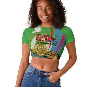 Happy Eritrea Independence Day Raglan Cropped T shirt 34th Anniversary