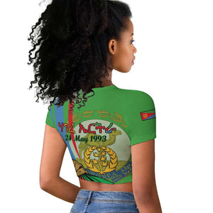 Happy Eritrea Independence Day Raglan Cropped T shirt 34th Anniversary