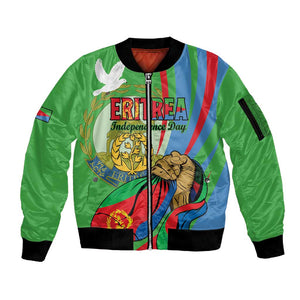 Happy Eritrea Independence Day Sleeve Zip Bomber Jacket 34th Anniversary