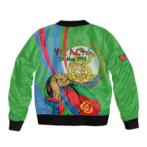 Happy Eritrea Independence Day Sleeve Zip Bomber Jacket 34th Anniversary