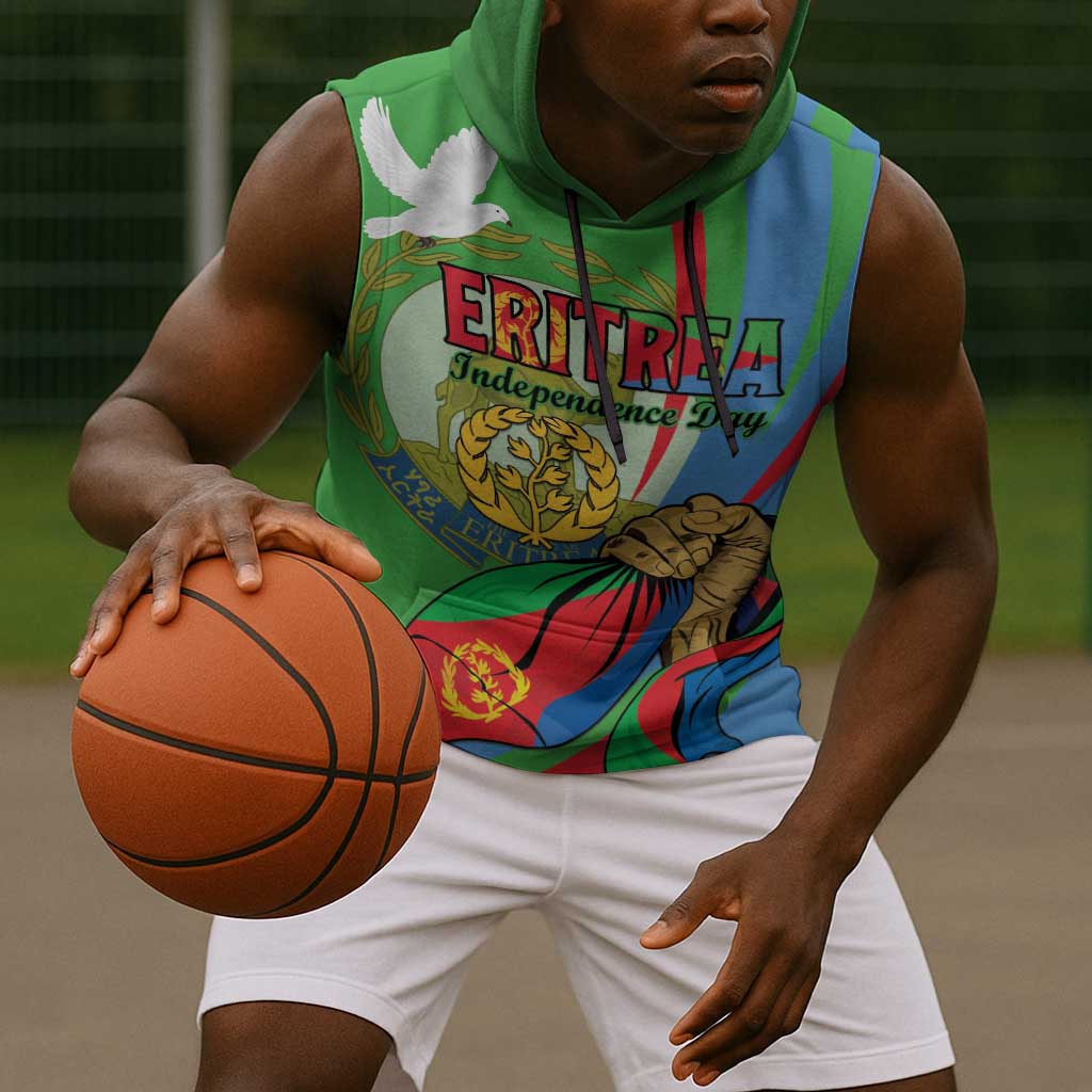 Happy Eritrea Independence Day Sleeveless Hoodie 34th Anniversary - African Pride