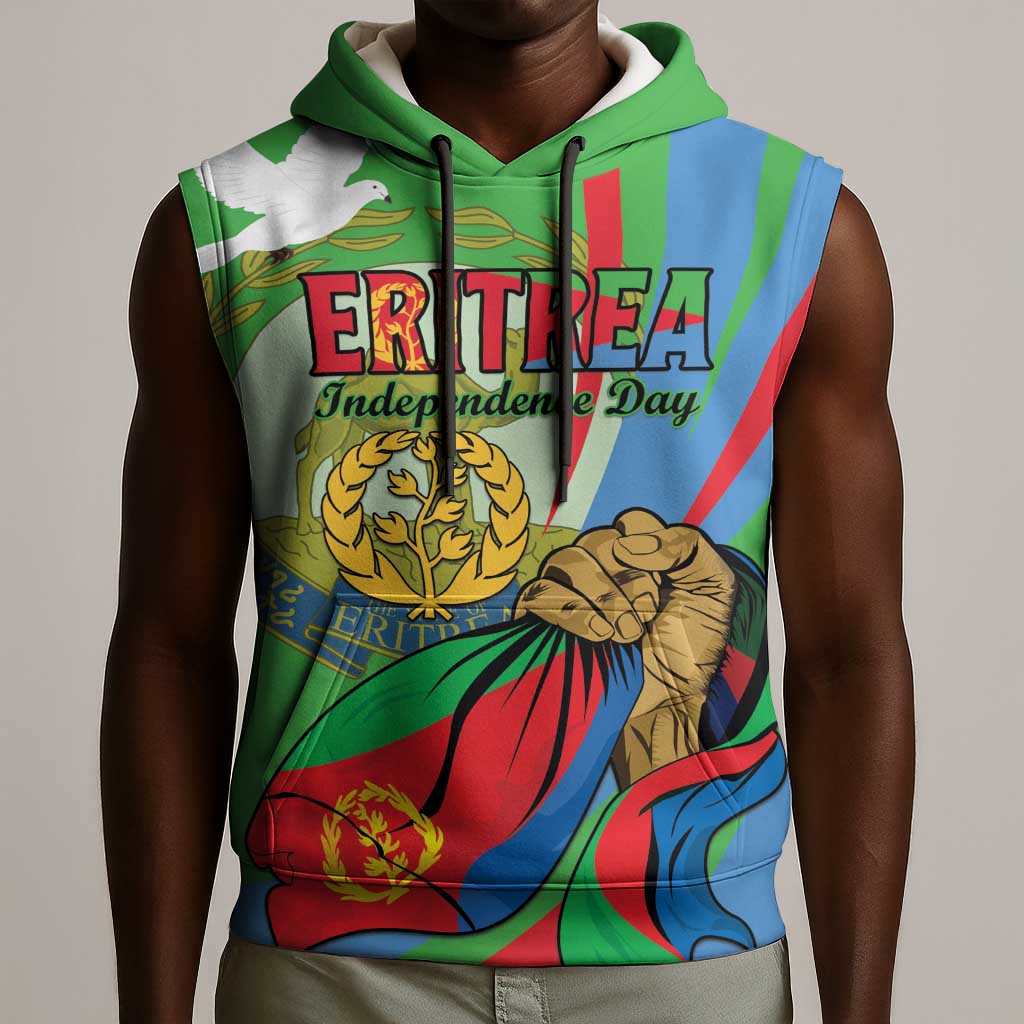 Happy Eritrea Independence Day Sleeveless Hoodie 34th Anniversary - African Pride