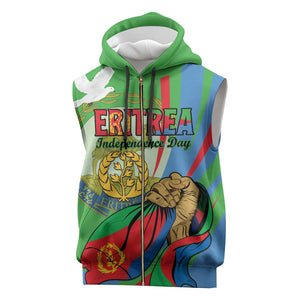 Happy Eritrea Independence Day Sleeveless Zip Hoodie 34th Anniversary - African Pride
