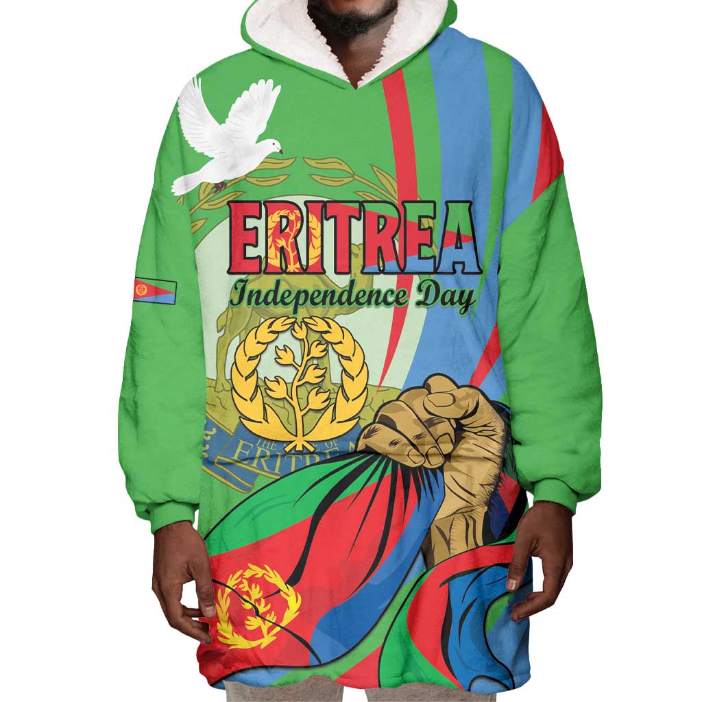 Happy Eritrea Independence Day Wearable Blanket Hoodie 34th Anniversary