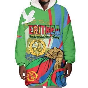 Happy Eritrea Independence Day Wearable Blanket Hoodie 34th Anniversary