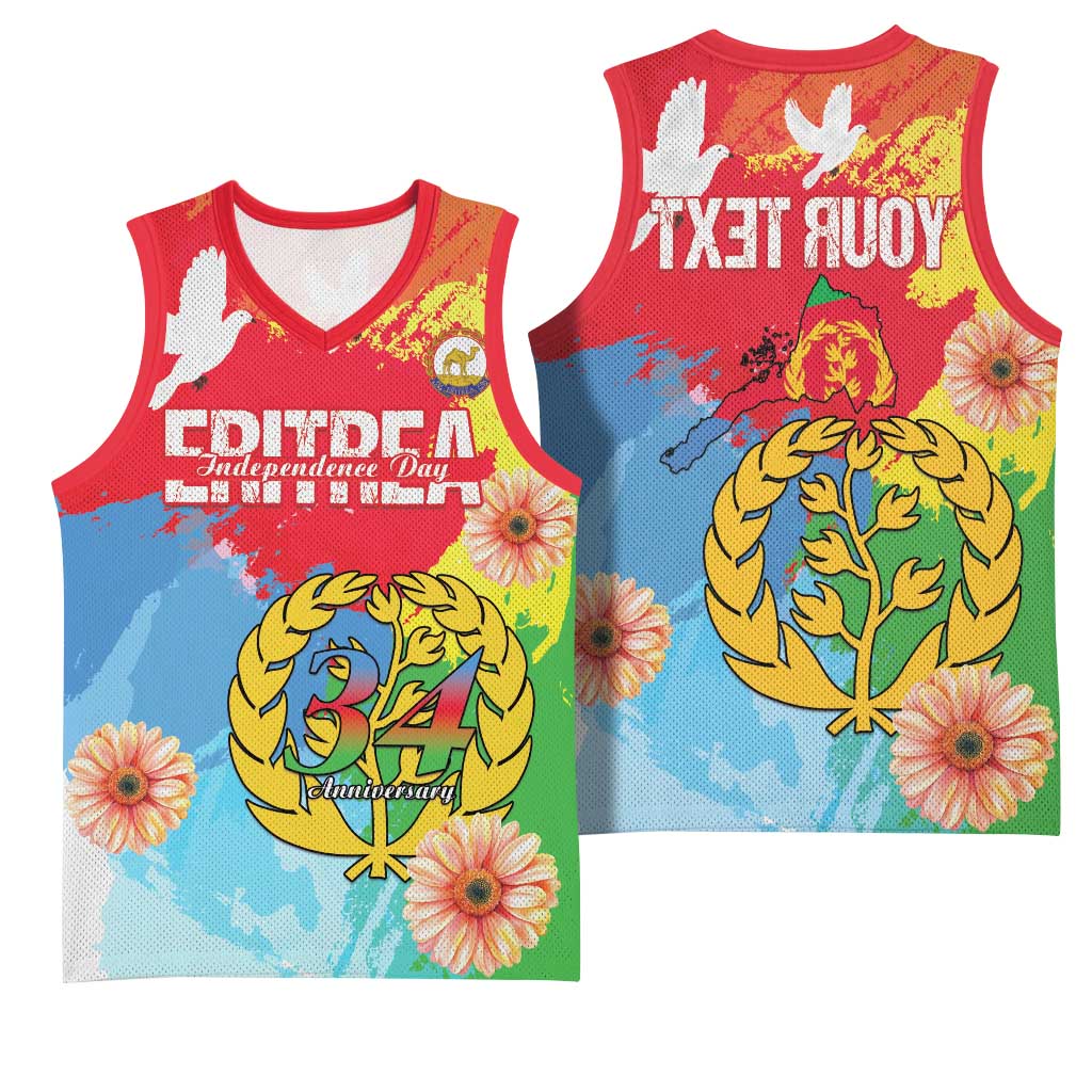 Personalised Eritrea Basketball Jersey Happy Independence Day - African Pride