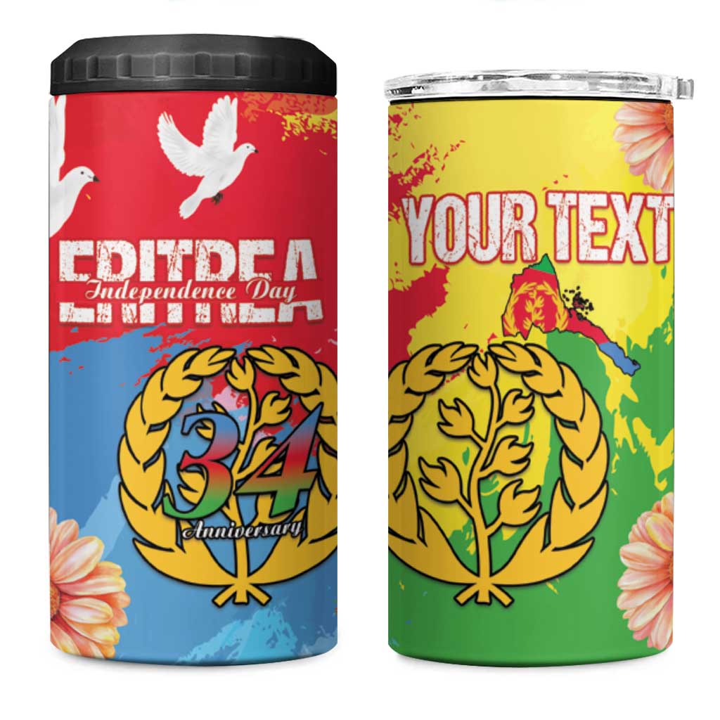 Personalised Eritrea 4 in 1 Can Cooler Tumbler Happy Independence Day