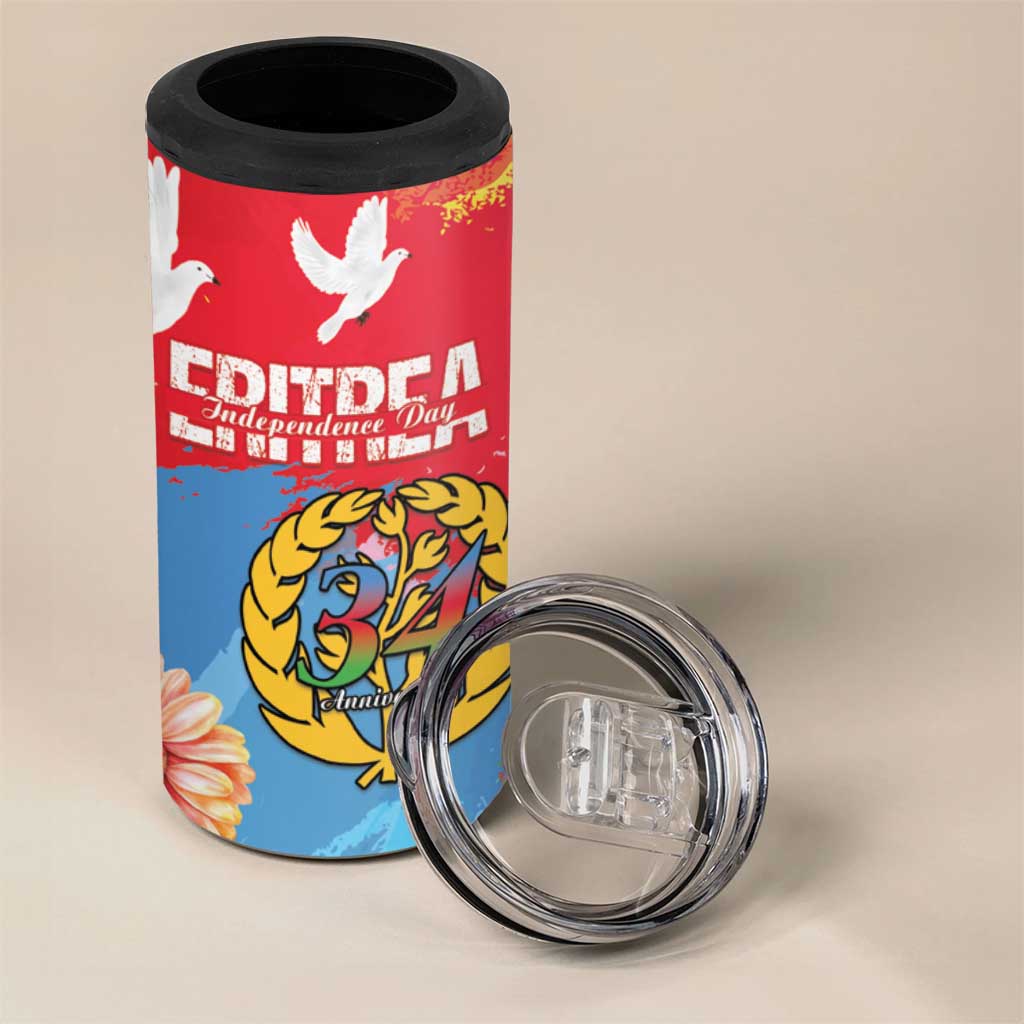 Personalised Eritrea 4 in 1 Can Cooler Tumbler Happy Independence Day
