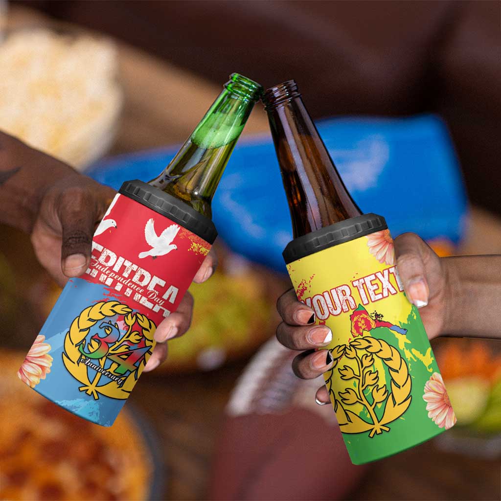 Personalised Eritrea 4 in 1 Can Cooler Tumbler Happy Independence Day