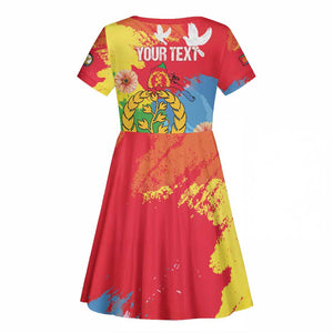 Personalised Eritrea Kid Short Sleeve Dress Happy Independence Day
