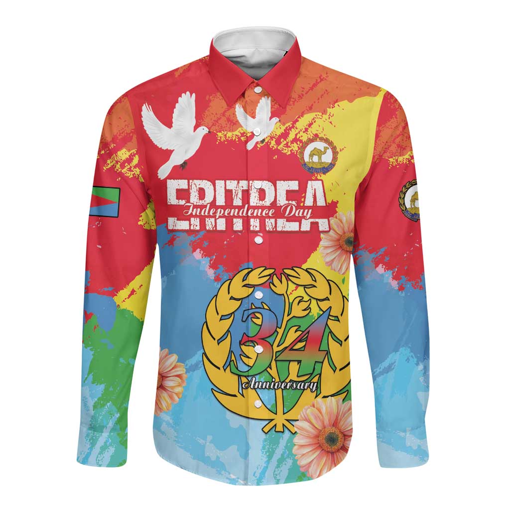 Personalised Eritrea Long Sleeve Button Shirt Happy Independence Day