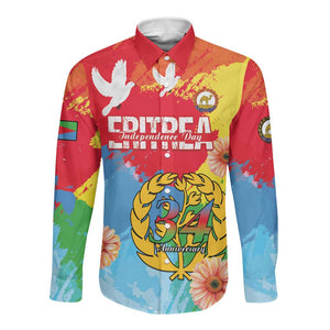 Personalised Eritrea Long Sleeve Button Shirt Happy Independence Day