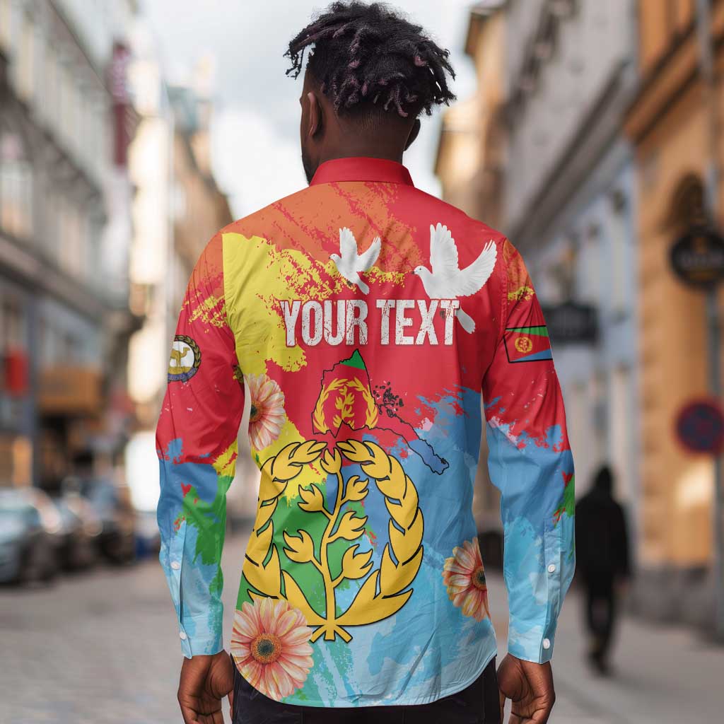 Personalised Eritrea Long Sleeve Button Shirt Happy Independence Day