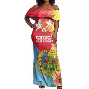 Personalised Eritrea Off Shoulder Maxi Dress Happy Independence Day