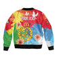 Personalised Eritrea Sleeve Zip Bomber Jacket Happy Independence Day