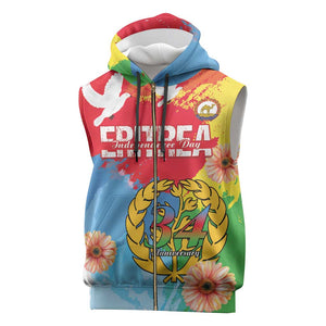 Personalised Eritrea Sleeveless Zip Hoodie Happy Independence Day - African Pride