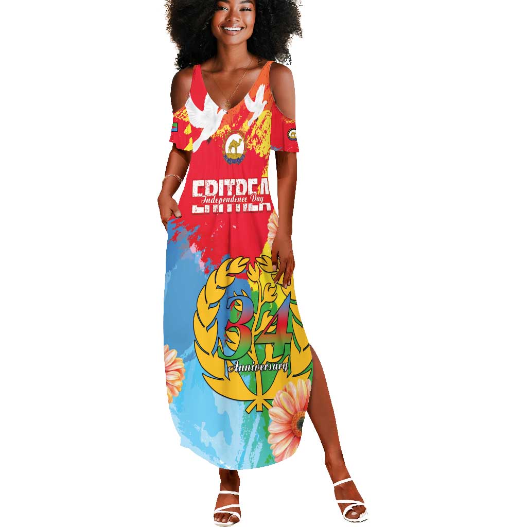 Personalised Eritrea Summer Maxi Dress Happy Independence Day