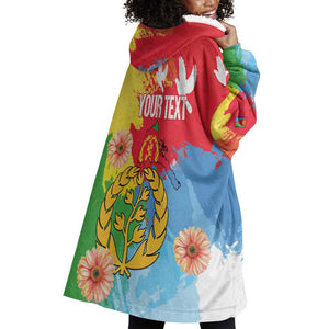 Personalised Eritrea Wearable Blanket Hoodie Happy Independence Day