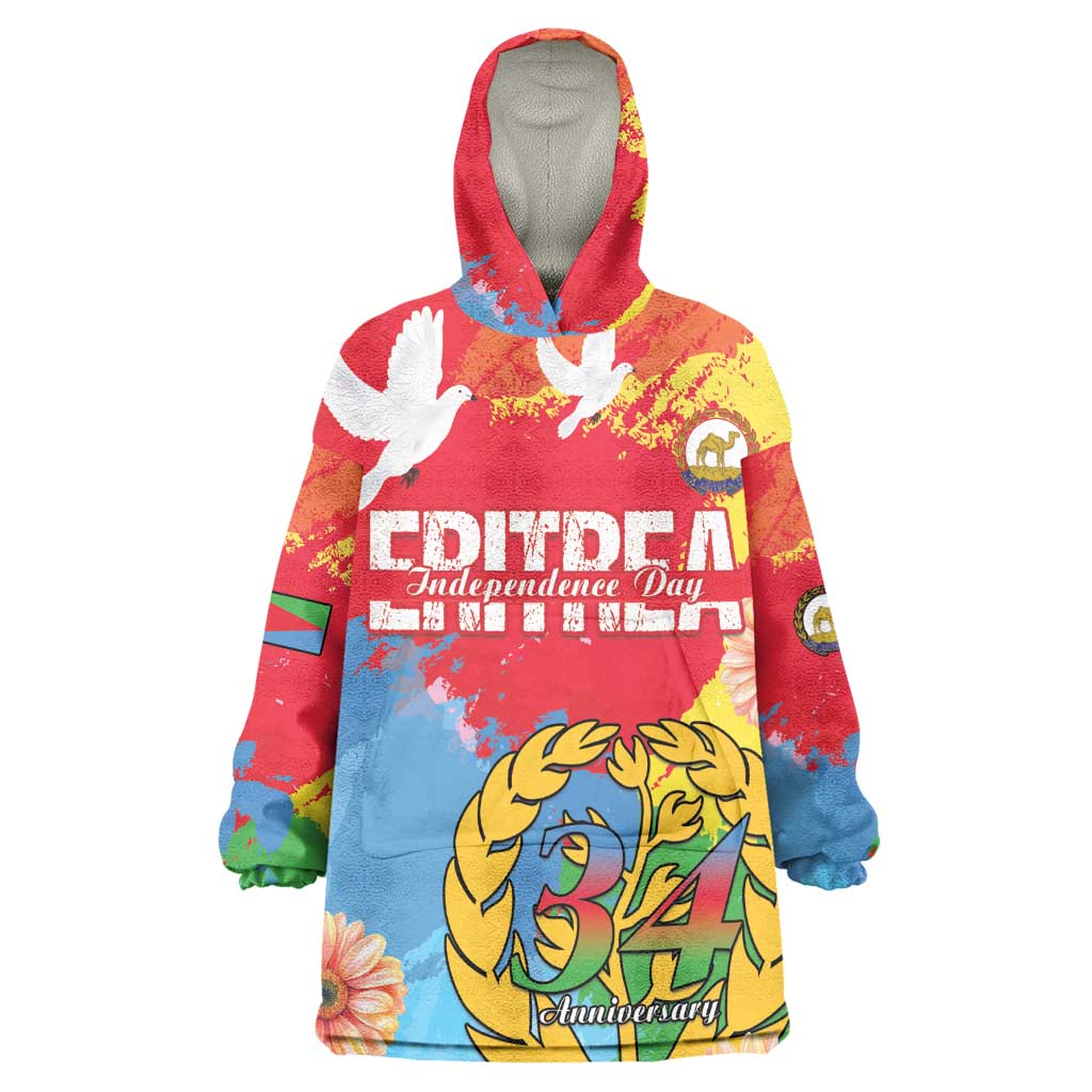 Personalised Eritrea Wearable Blanket Hoodie Happy Independence Day