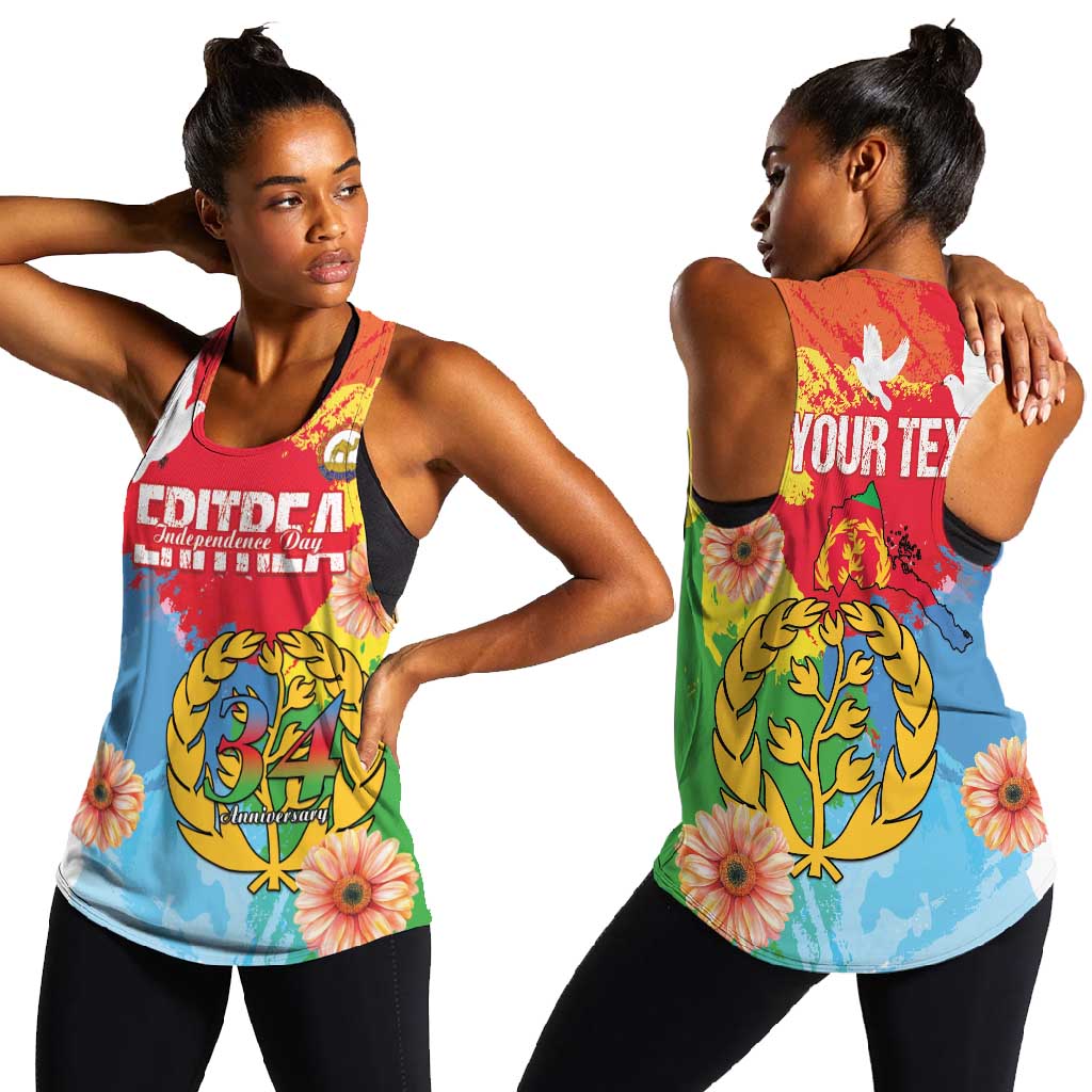 Personalised Eritrea Women Racerback Tank Happy Independence Day