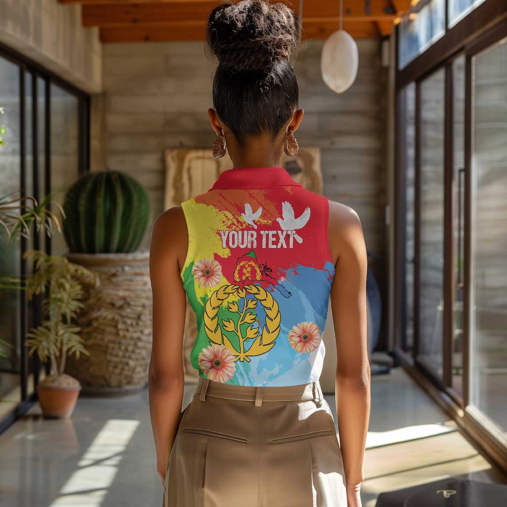 Personalised Eritrea Women Sleeveless Polo Shirt Happy Independence Day