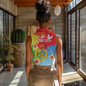 Personalised Eritrea Women Sleeveless Polo Shirt Happy Independence Day