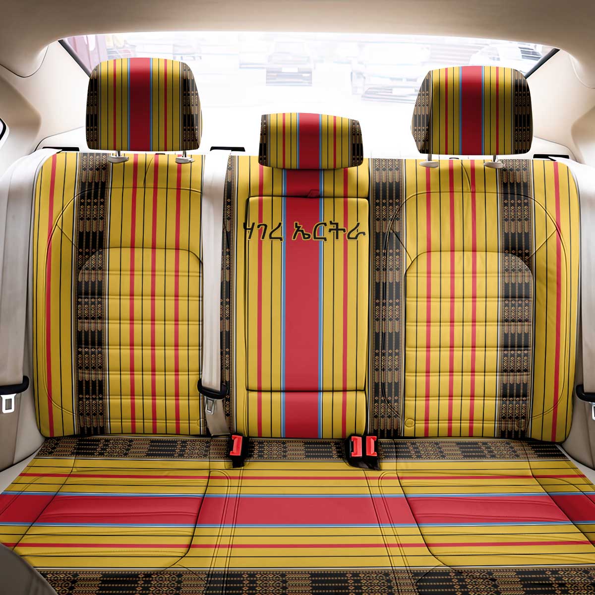 Eritrea Traditional Saho Mix Tilet Pattern Back Car Seat Cover