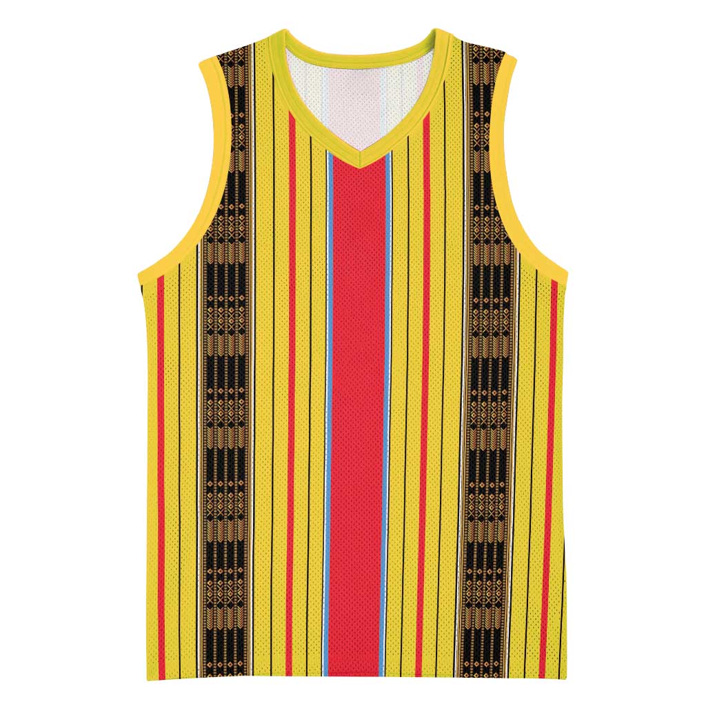 Eritrea Traditional Saho Mix Tilet Pattern Basketball Jersey - African Pride
