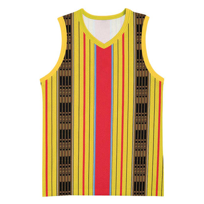Eritrea Traditional Saho Mix Tilet Pattern Basketball Jersey - African Pride