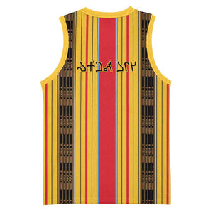 Eritrea Traditional Saho Mix Tilet Pattern Basketball Jersey - African Pride