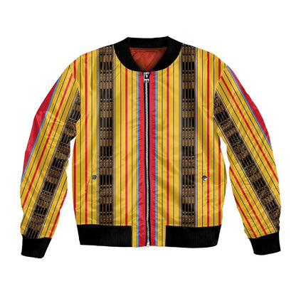 Eritrea Traditional Saho Mix Tilet Pattern Bomber Jacket
