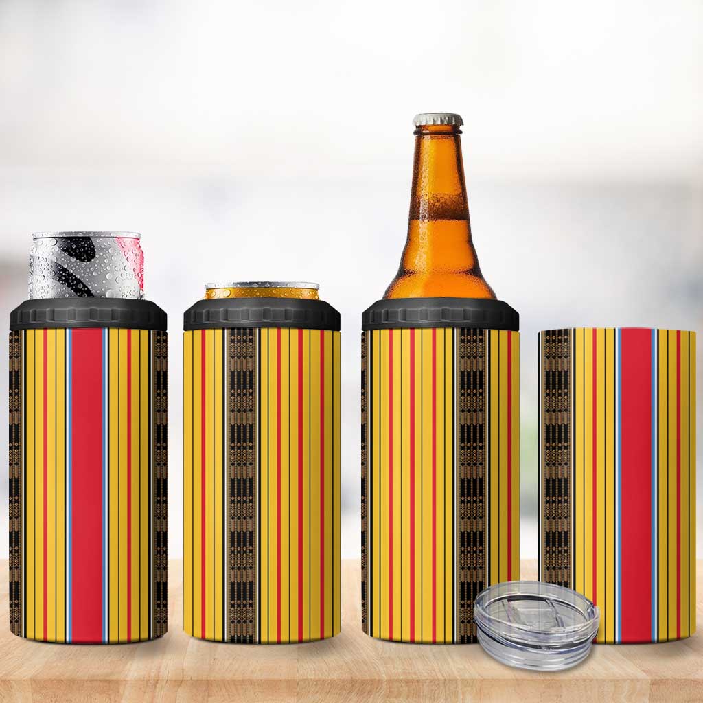 Eritrea Traditional Saho Mix Tilet Pattern 4 in 1 Can Cooler Tumbler