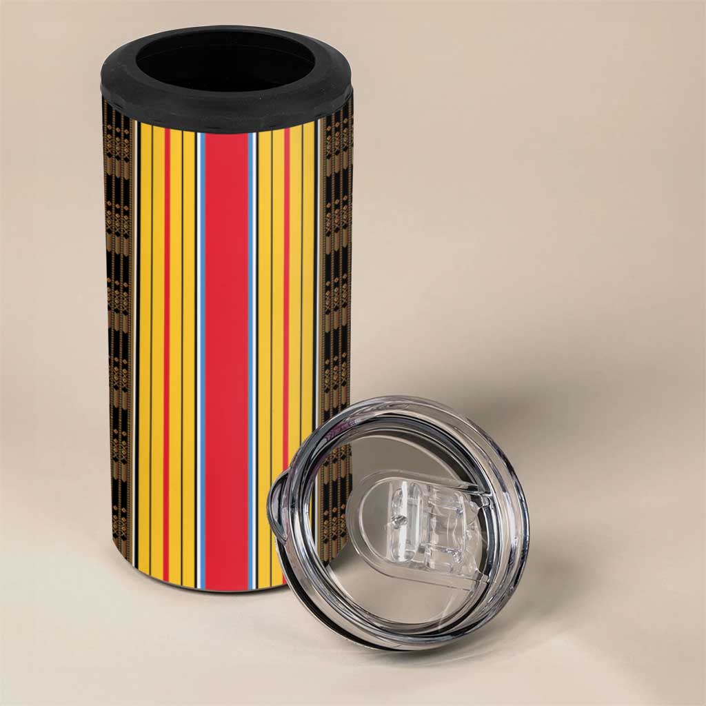 Eritrea Traditional Saho Mix Tilet Pattern 4 in 1 Can Cooler Tumbler