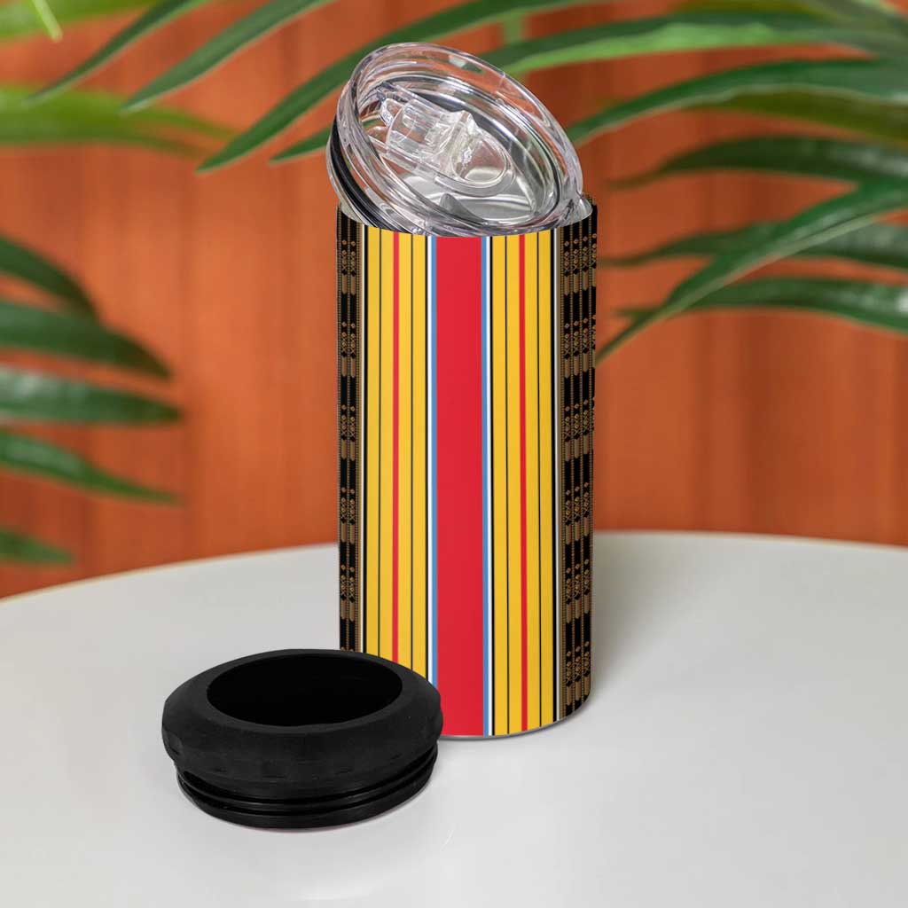 Eritrea Traditional Saho Mix Tilet Pattern 4 in 1 Can Cooler Tumbler