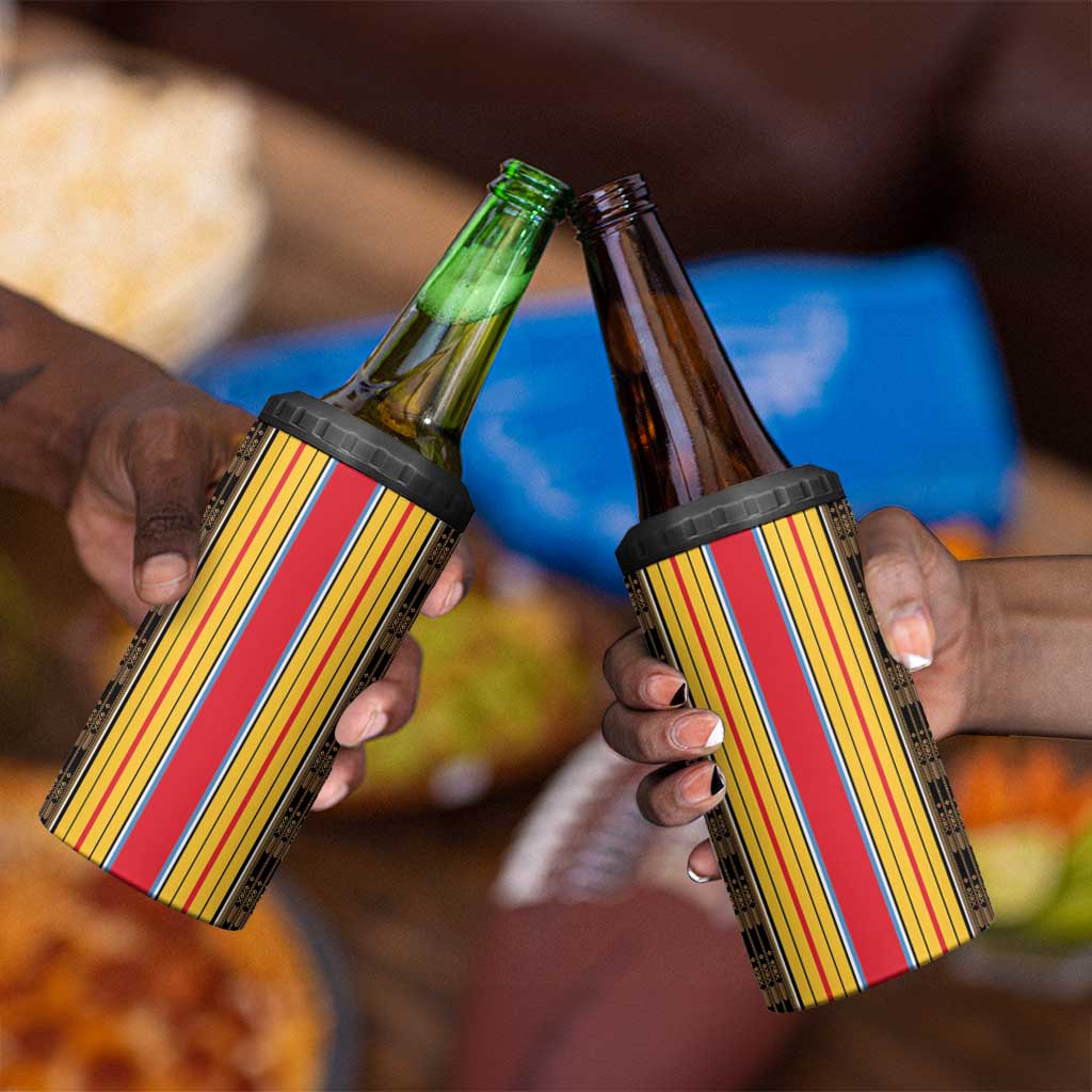 Eritrea Traditional Saho Mix Tilet Pattern 4 in 1 Can Cooler Tumbler