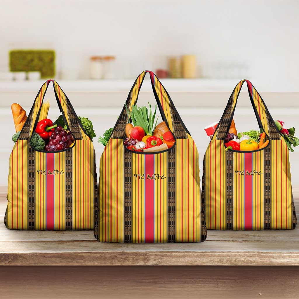 Eritrea Traditional Saho Mix Tilet Pattern Grocery Bag