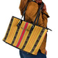 Eritrea Traditional Saho Mix Tilet Pattern Leather Tote Bag