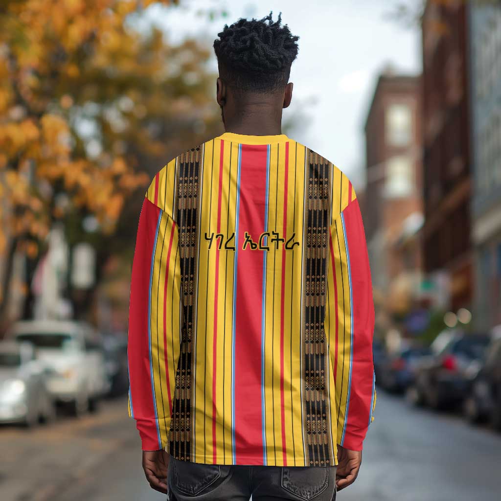 Eritrea Traditional Saho Mix Tilet Pattern Long Sleeve Shirt