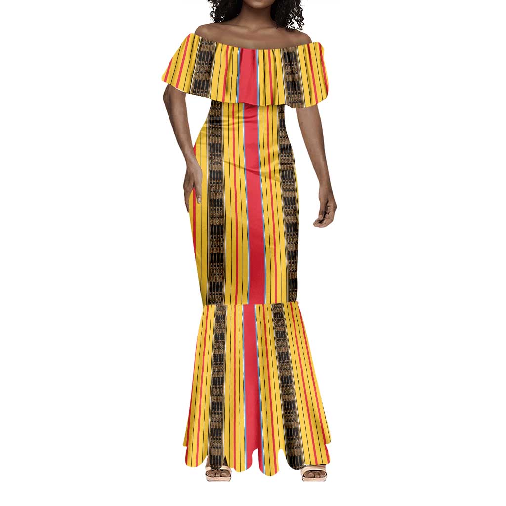 Eritrea Traditional Saho Mix Tilet Pattern Mermaid Dress