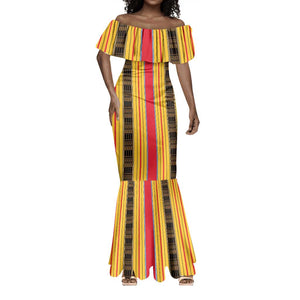 Eritrea Traditional Saho Mix Tilet Pattern Mermaid Dress