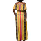 Eritrea Traditional Saho Mix Tilet Pattern Off Shoulder Maxi Dress