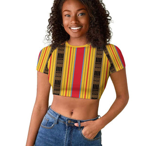 Eritrea Traditional Saho Mix Tilet Pattern Raglan Cropped T shirt