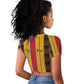 Eritrea Traditional Saho Mix Tilet Pattern Raglan Cropped T shirt