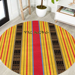 Eritrea Traditional Saho Mix Tilet Pattern Round Carpet