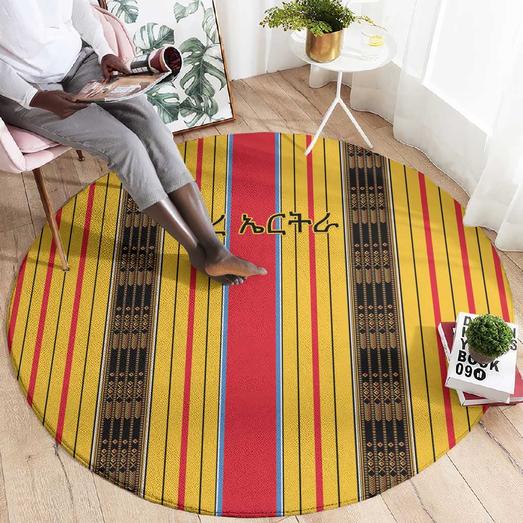 Eritrea Traditional Saho Mix Tilet Pattern Round Carpet