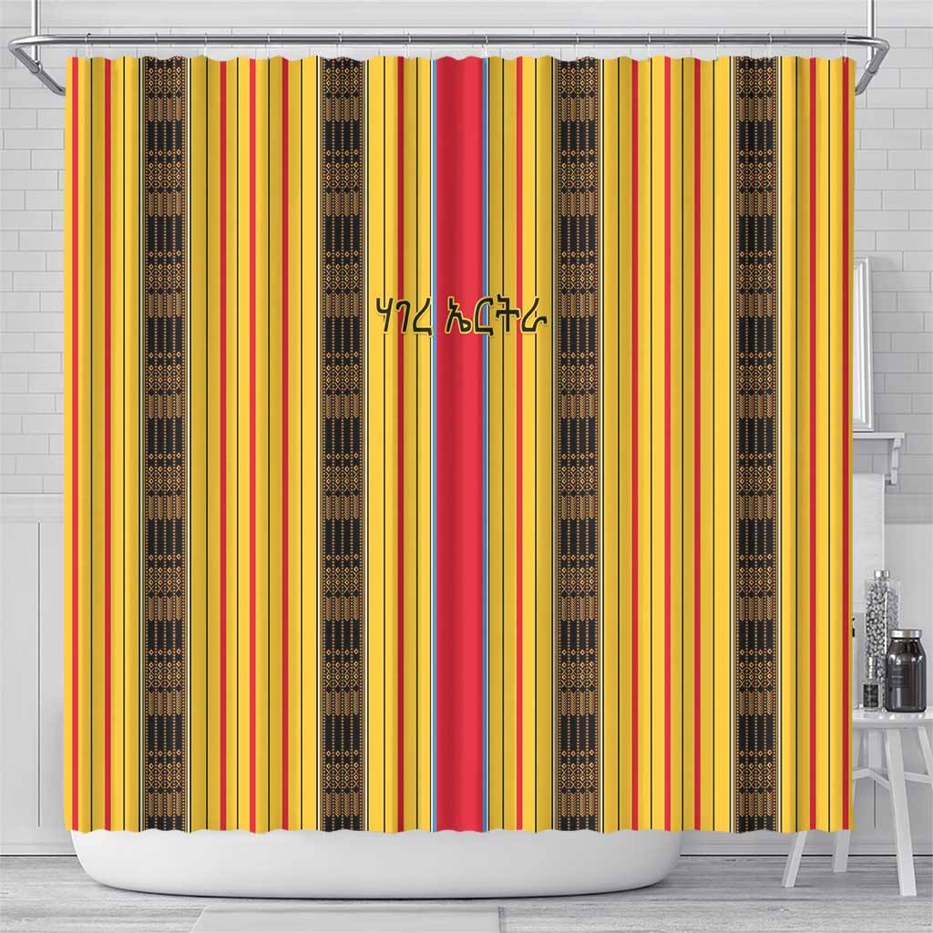 Eritrea Traditional Saho Mix Tilet Pattern Shower Curtain