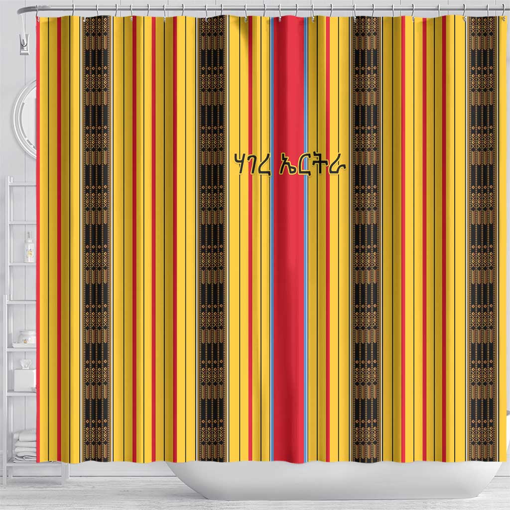 Eritrea Traditional Saho Mix Tilet Pattern Shower Curtain