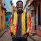 Eritrea Traditional Saho Mix Tilet Pattern Sleeve Zip Bomber Jacket